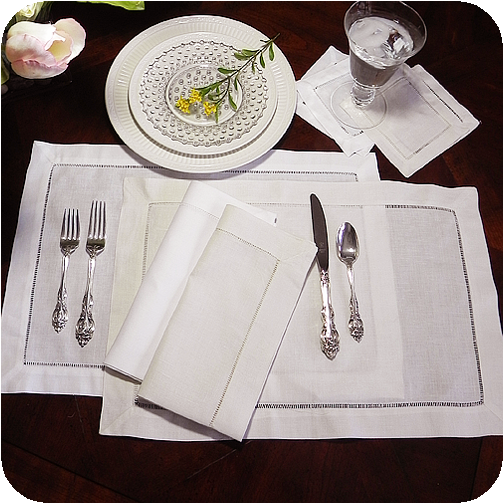 Linen Hemstitched Placemats