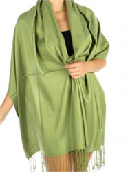 Pashmina Style Wrap - Apple Green