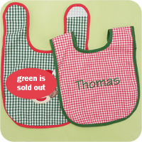 Red & Green Gingham Baby Bibs