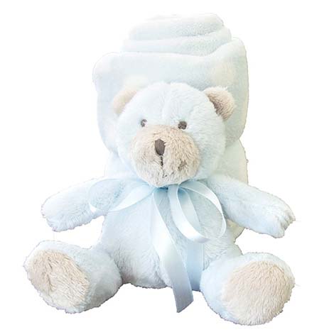 Polka Dot Blanket And Teddy Bear Set