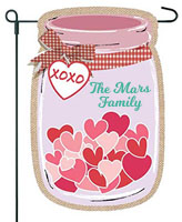 Mason Jar of Hearts Garden Flag