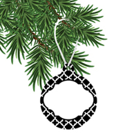 Black & White Quatrefoil Ornament
