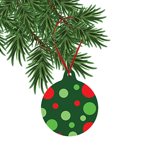 Red & Green Dots Ornament