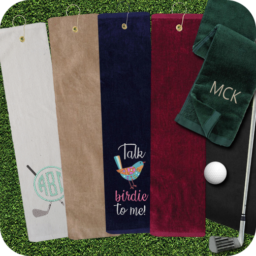 Velour Terry Golf Towel with Grommet