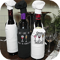 Wine Bottle Apron & Chef Hat Set