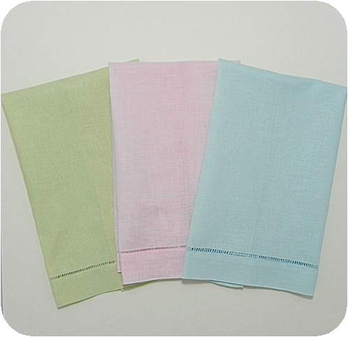 Solid Pastel Hemstitched Guest Towel
