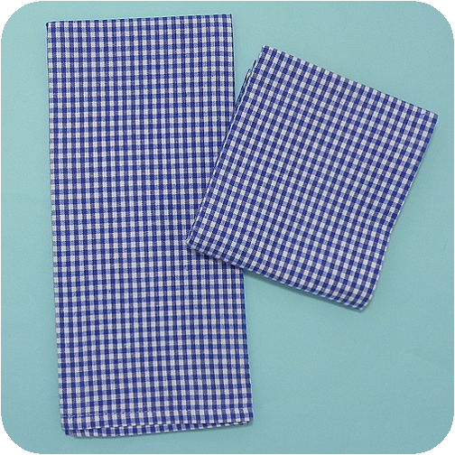 French Blue Mini Check Kitchen Towel