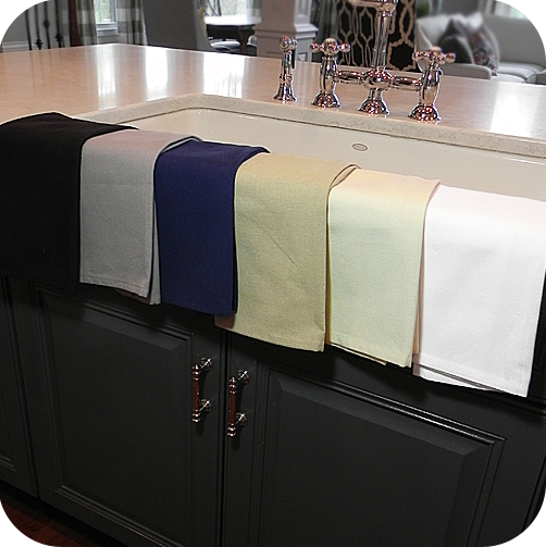 Solid Flat Weave Kitchen Towels