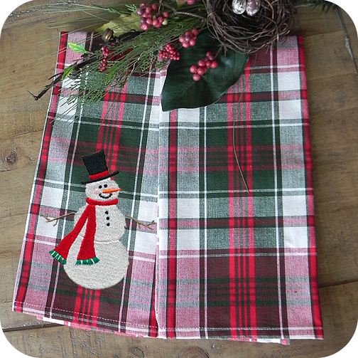 Happy Holiday All Over Plaid Kitchen Towel