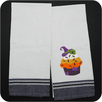 Black Dobby Border Kitchen Towel
