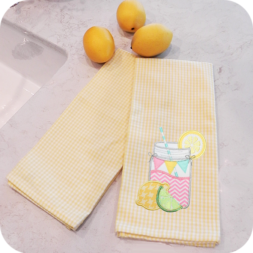 Lemon Yellow Mini Check Kitchen Towel