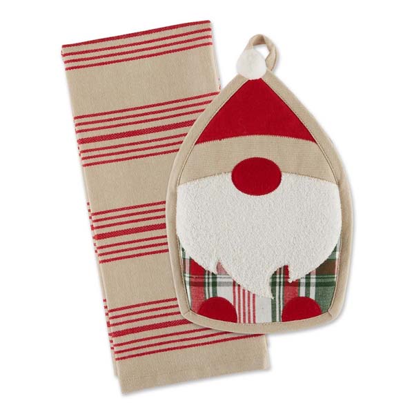 Christmas Gnome Potholder and Towel Set