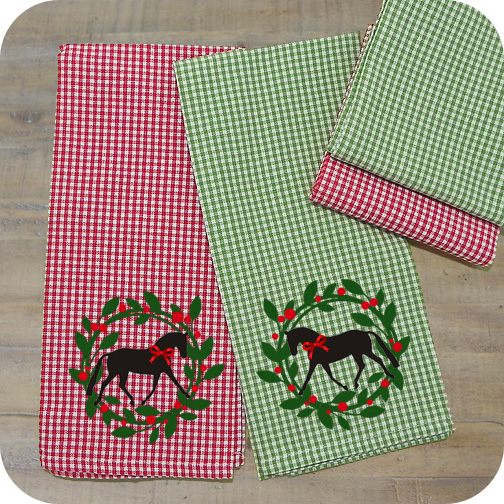 Mini Check Kitchen Towels - Christmas Mix Colors