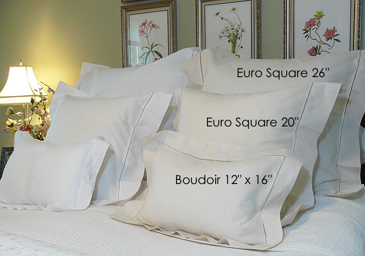 White Euro/Square Size Pillow Sham Silver Baratta Stitch 100% Cotton Single 1 