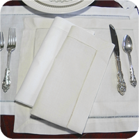 Hemstitched Linen Dinner Napkins - 20" Square