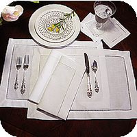 Linen Hemstitched Placemats