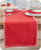 Chunky Whipstitch Tablerunner - Red