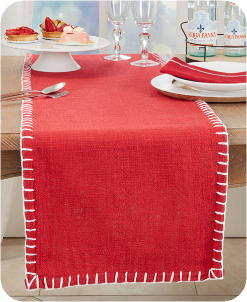 Chunky Whipstitch Tablerunner - Red