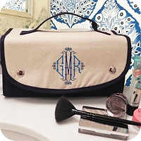Canvas Roll-Up Cosmetic Bag