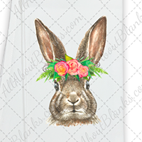 Bunny With Flowers DTF Transfer