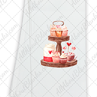 Valentines Short Cupcake Tiered Tray DTF Transfer