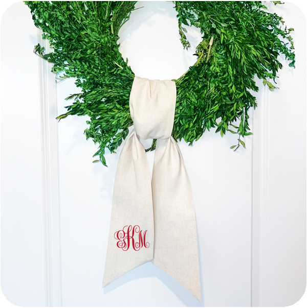 Linen Wreath Sash - Natural