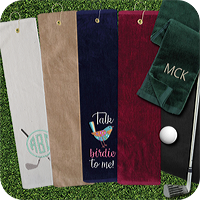 Velour Terry Golf Towel with Grommet