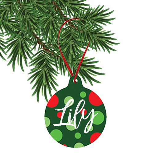 Red & Green Dots Ornament